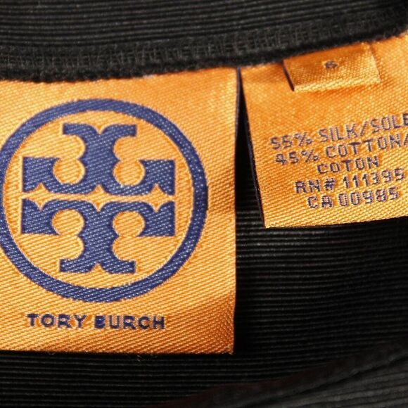 Tory Burch Womens Tunic Blouse Black Silk Embellished Beaded Long Sleeves Top 6 - Picture 4 of 6